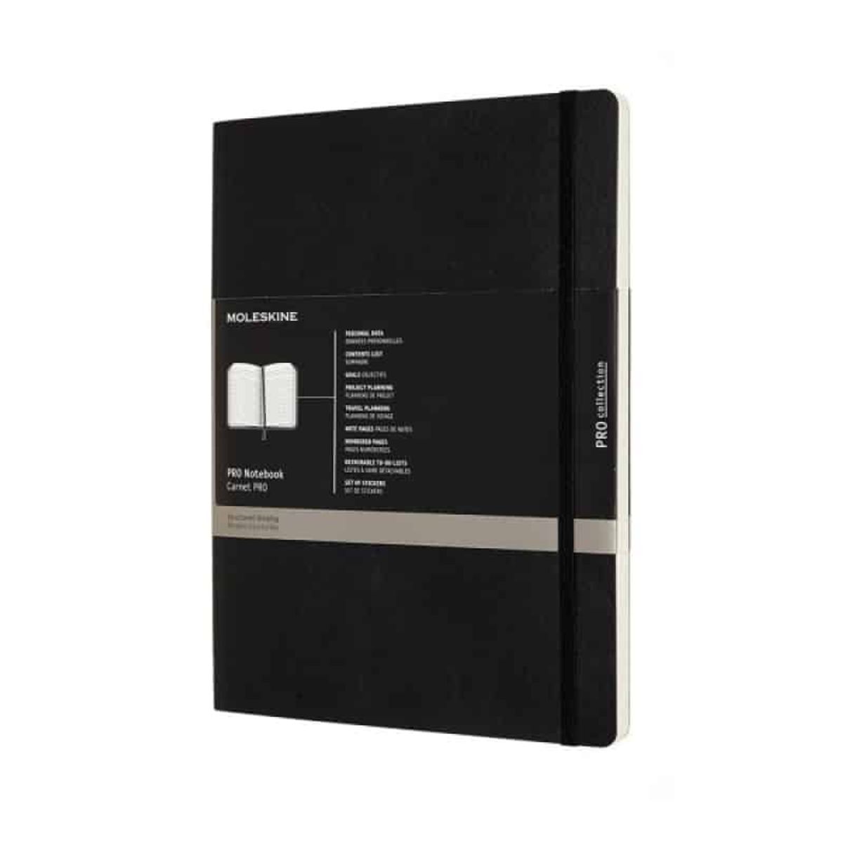 Notebook XL Moleskine Professional Sort Blød Omslag.