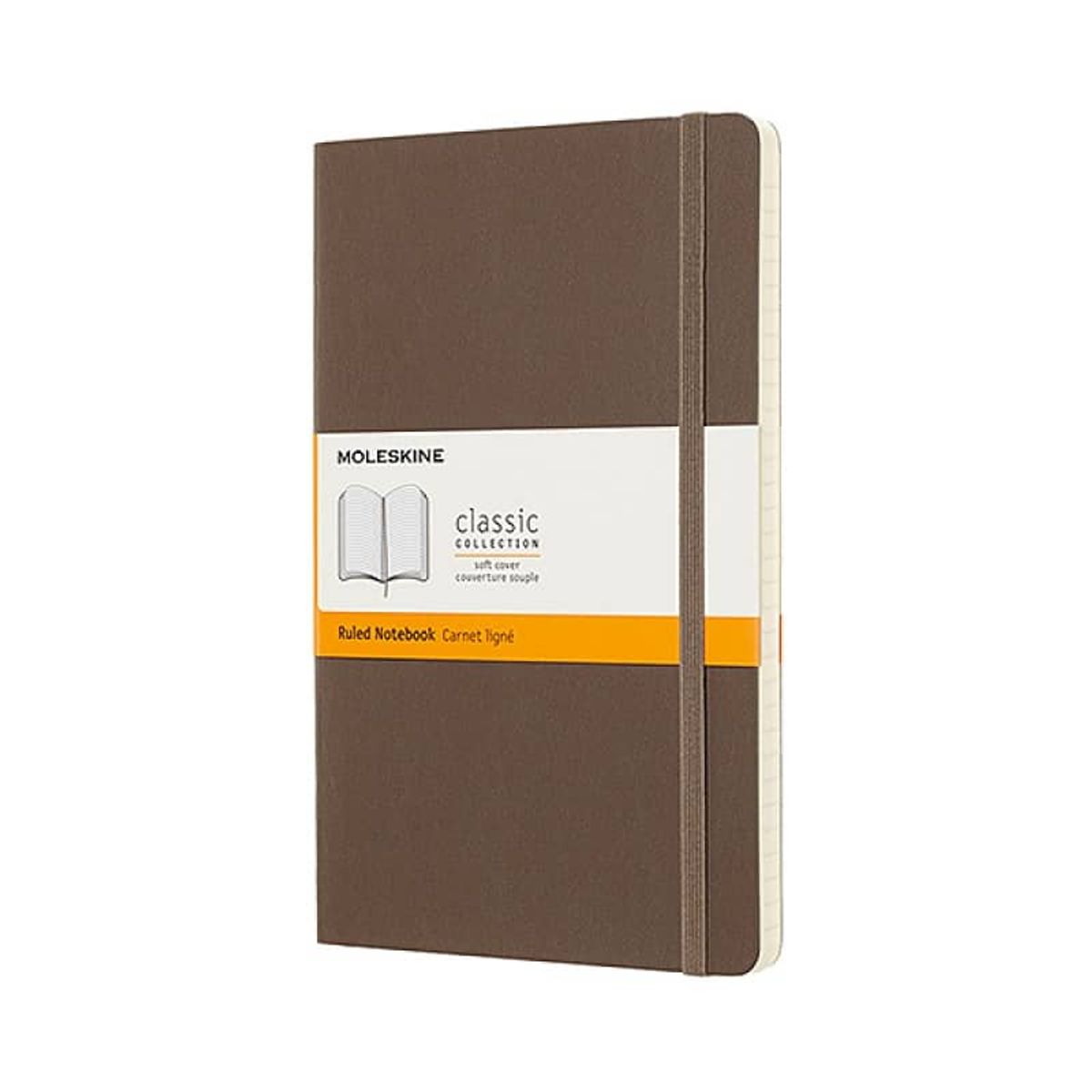 Notesbog Moleskine L 13x21 cm brun.