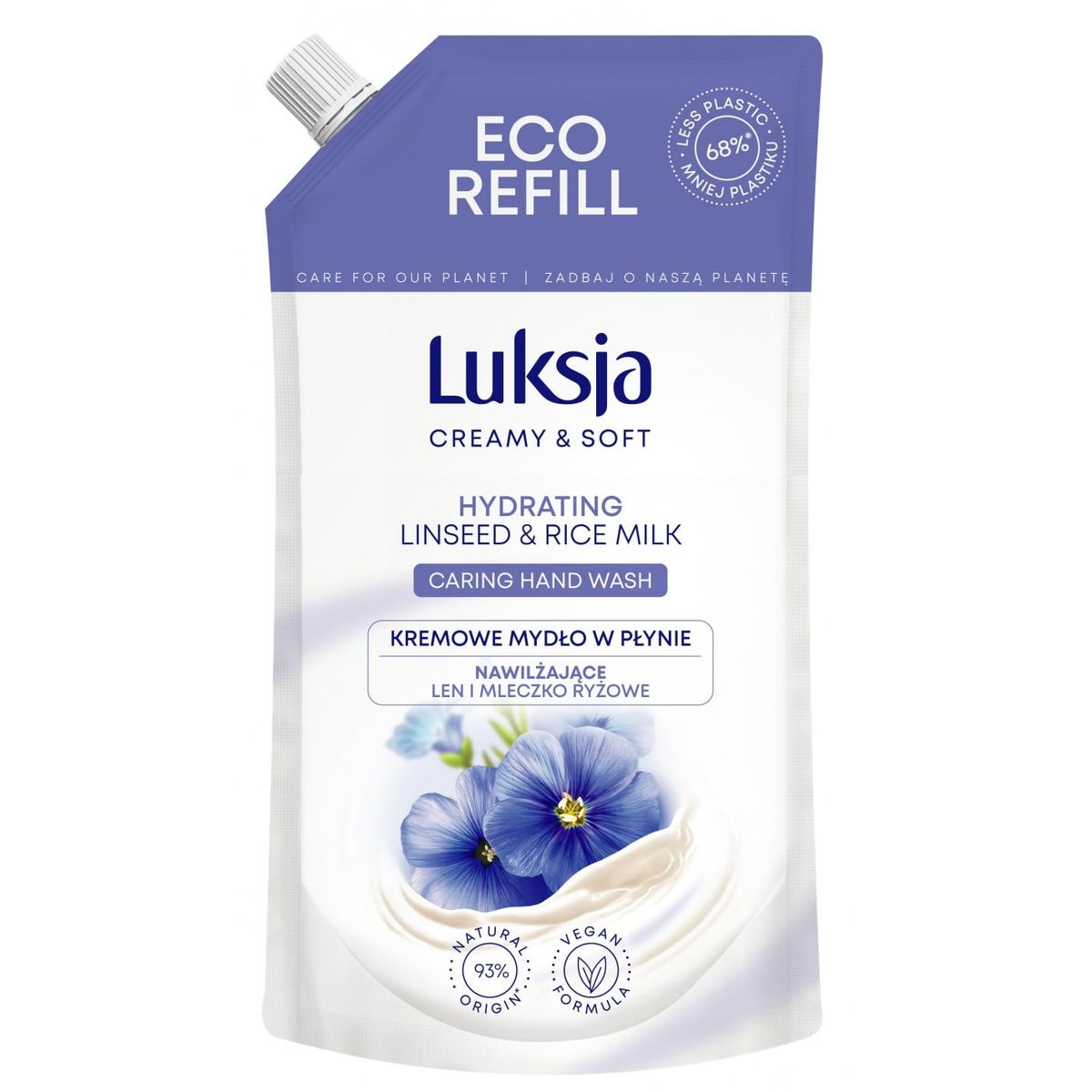 Flydende Sæbe LUKSJA Hørfrø Vegansk 400ml.