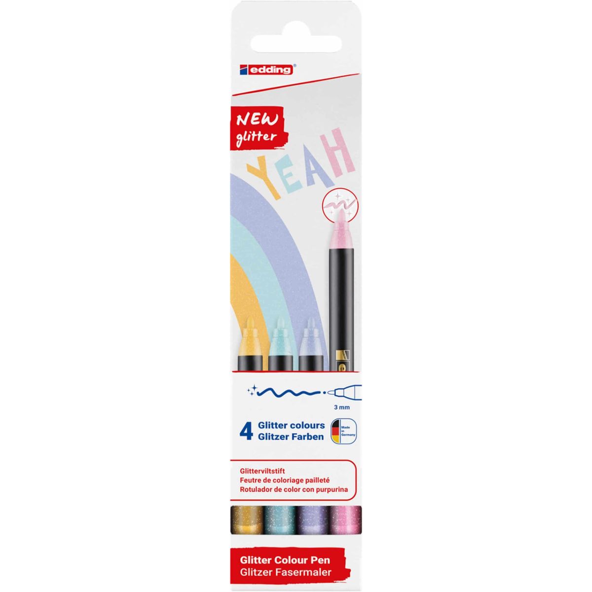 Fineliner Edding 3mm Glitter Farver.