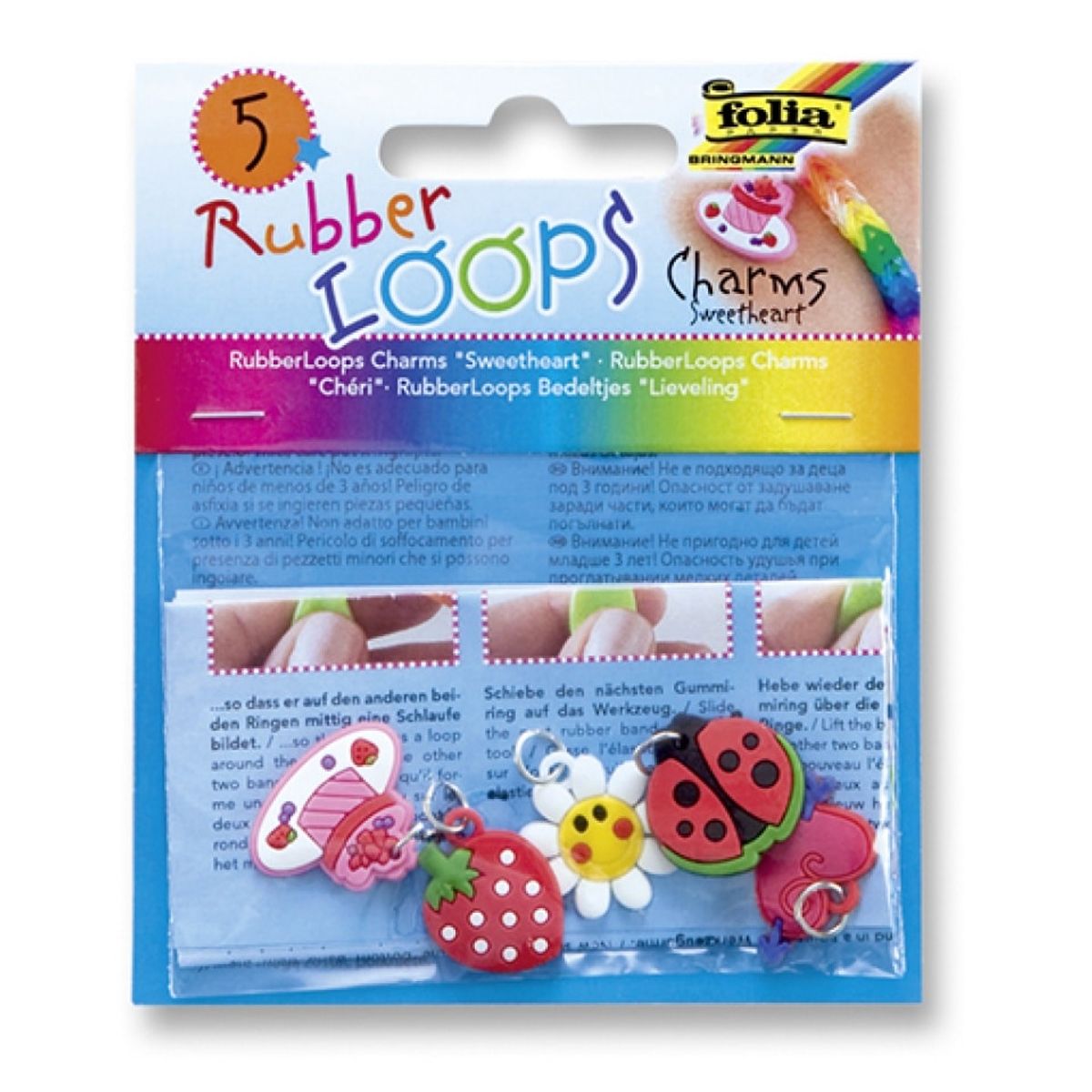 Charms til Rubber Loops Sweetheart Assorterede Farver.