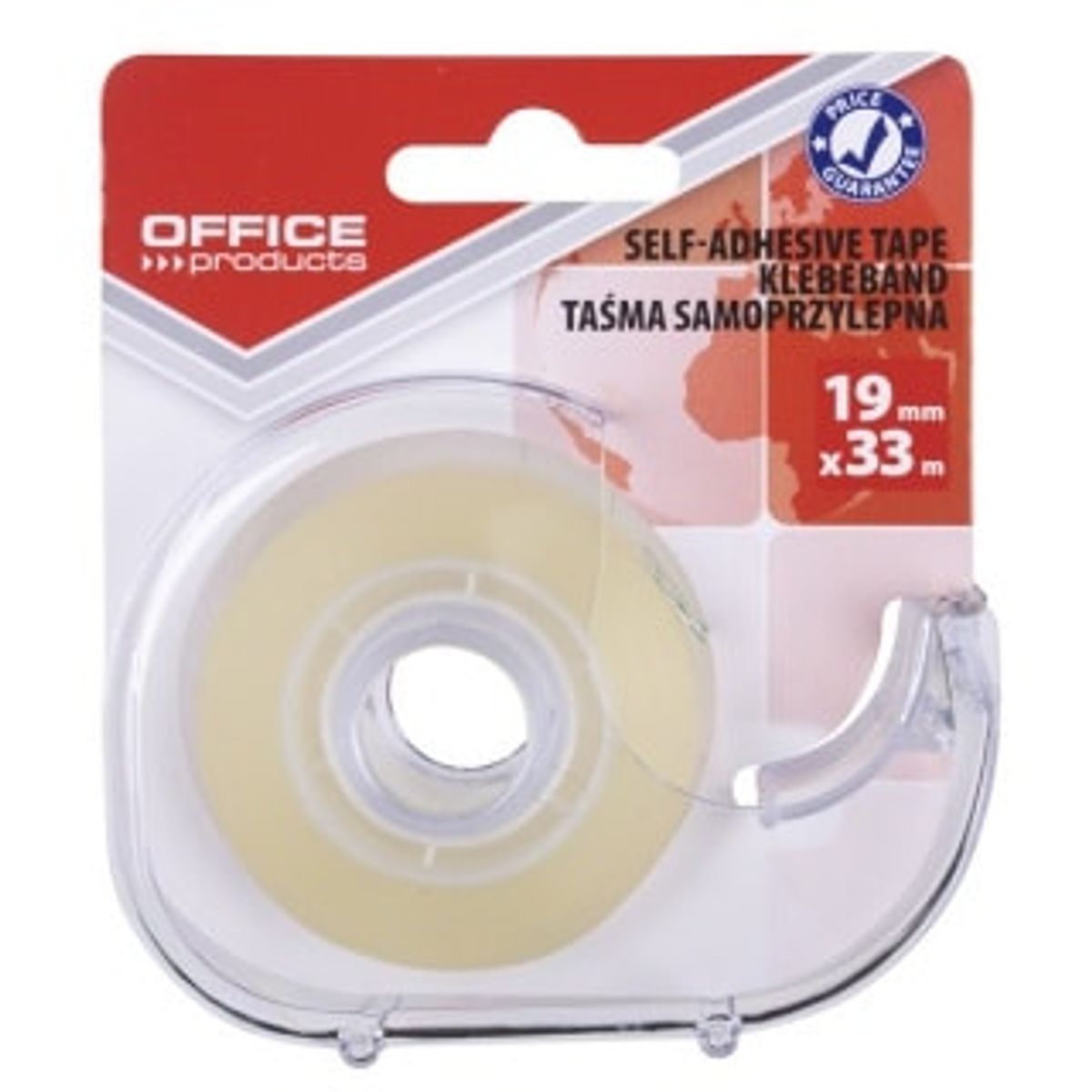 Tapedispenser transparent inkl tape 24 stk 19mm x 33m