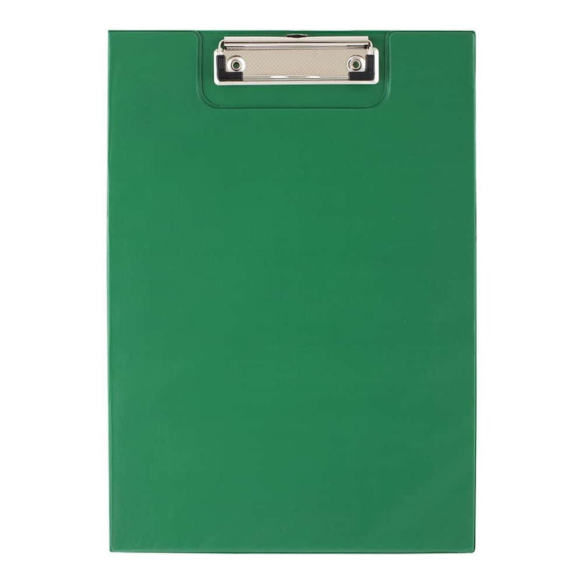 Clipboard A4 grøn med klemme, med forside