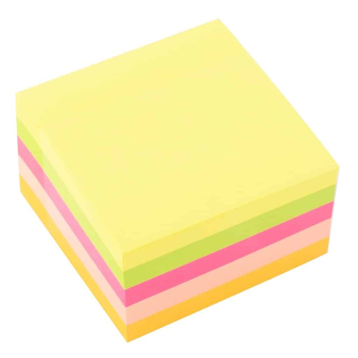 Notes blok alternativ til Post-it 6 stk med 400 sider i hver, i 5 neonfarver 76x76mm