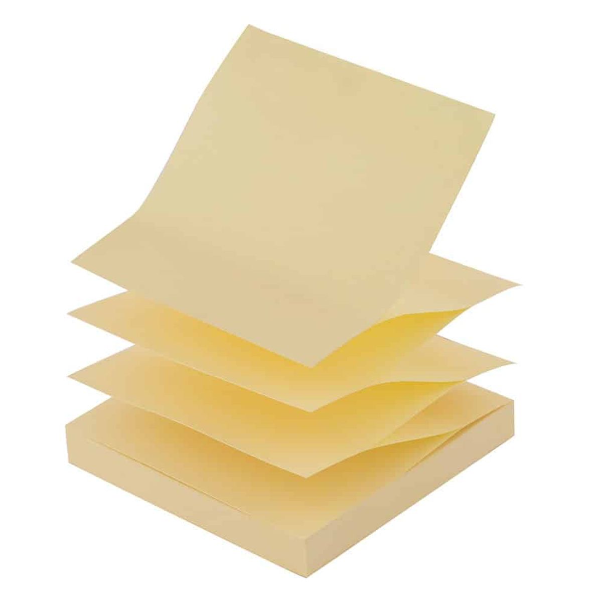 Notes blok alternativ til Post-it 12 stk. Gul zig zag med 100 pr blok 76x76mm