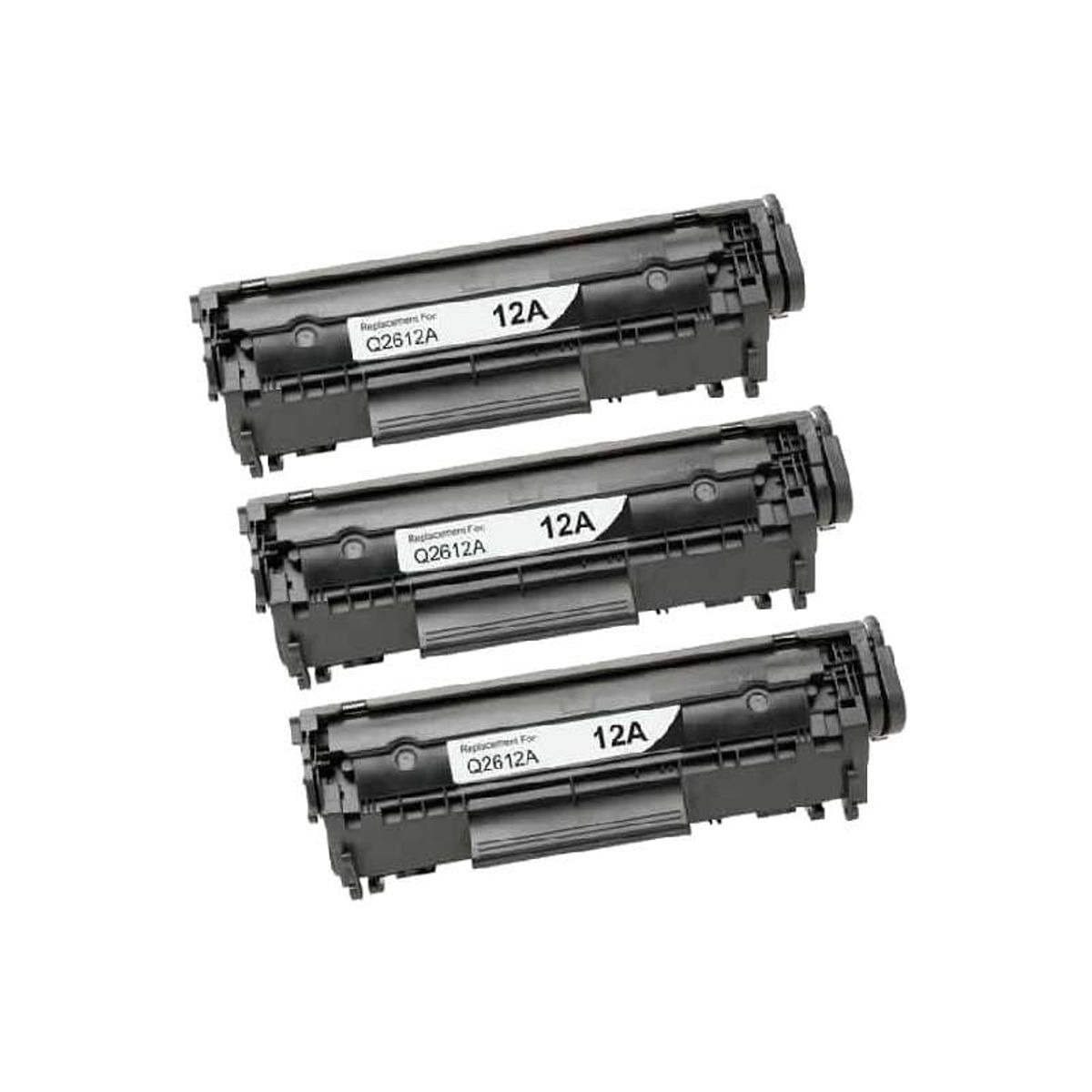 3 stk. HP 12A sort toner 6.000 sider i alt- Kompatibel - Q2612A