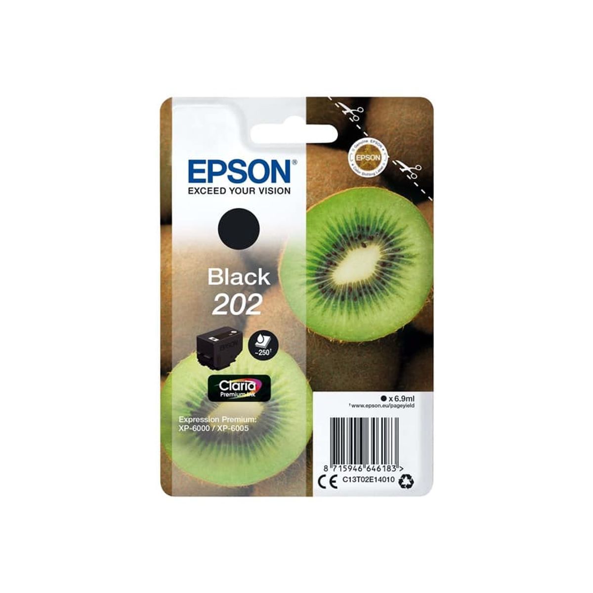 Epson 202 sort blækpatron 6,9 ml C13T02G14010 - original