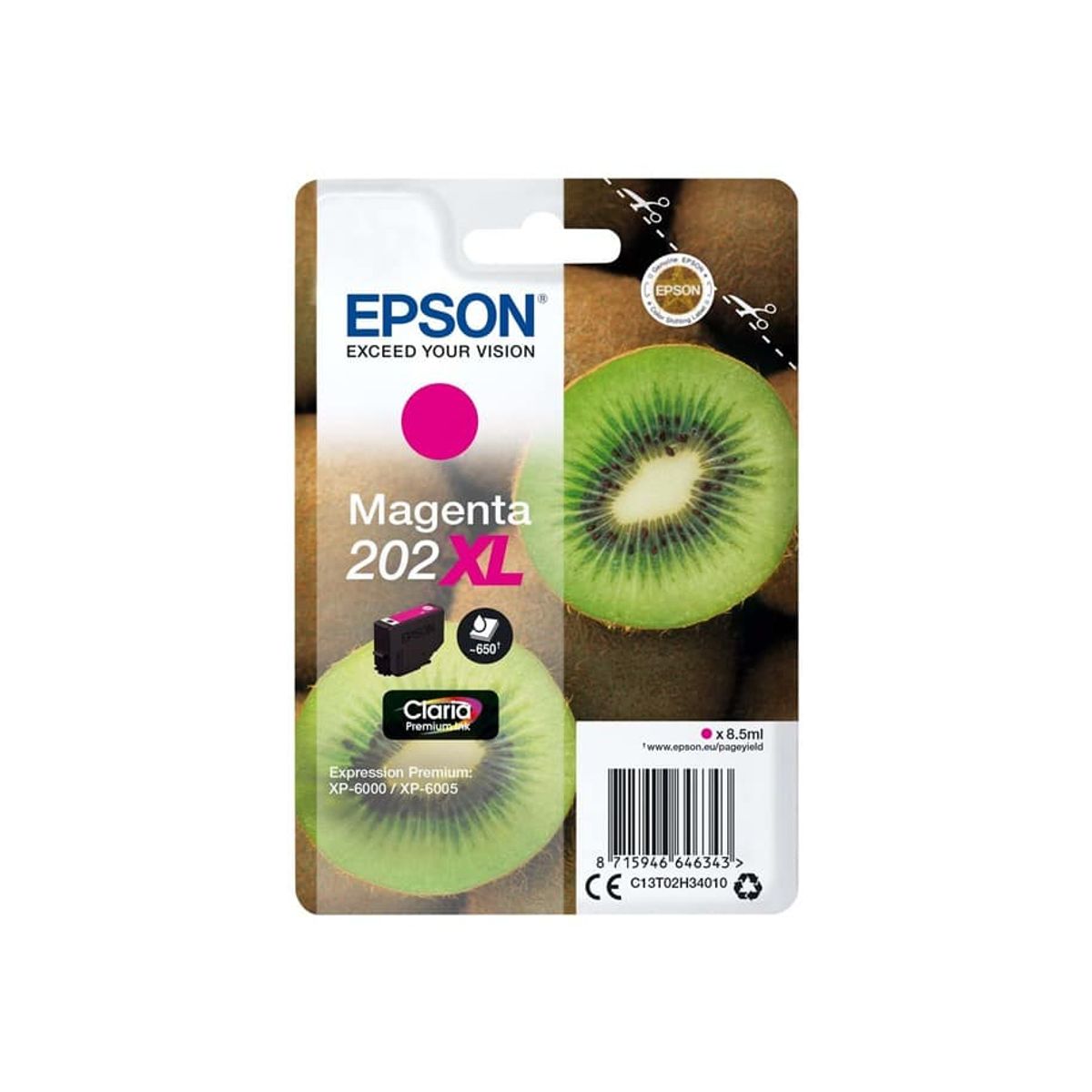 Epson 202XL magenta blækpatron 8,5 ml C13T02H34010 - original