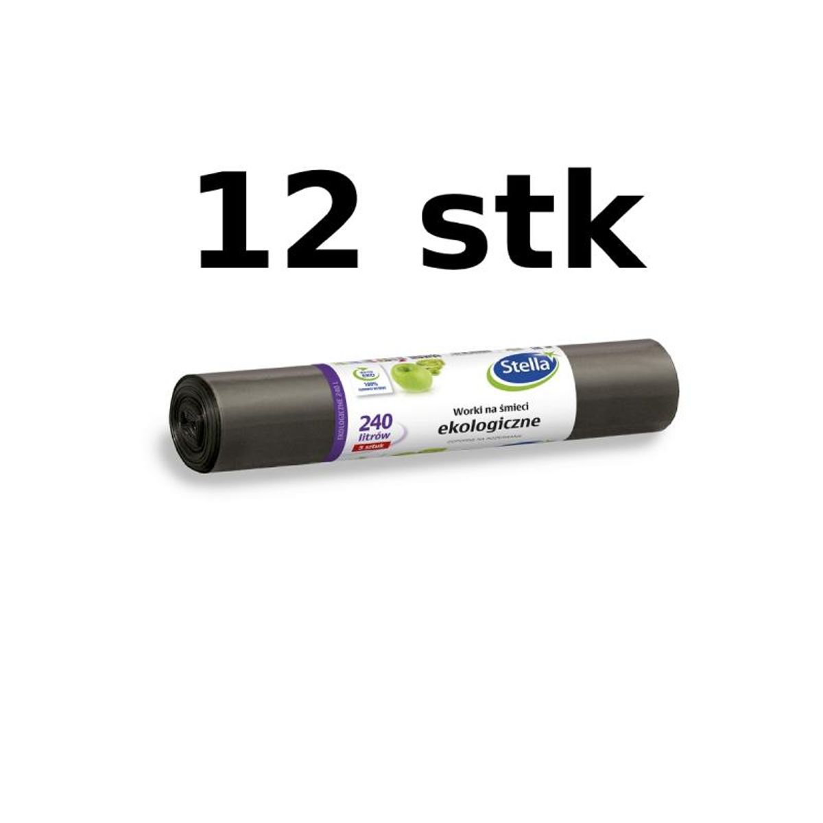 Affaldssække 12 x 5 stk. 240 liter sort