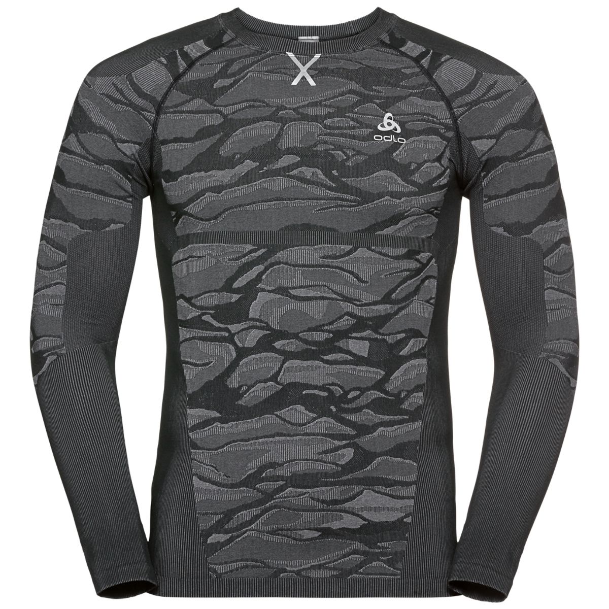 Odlo Performance Men's Syntetisk Baselayer Top Crew - Grå meleret-X Large