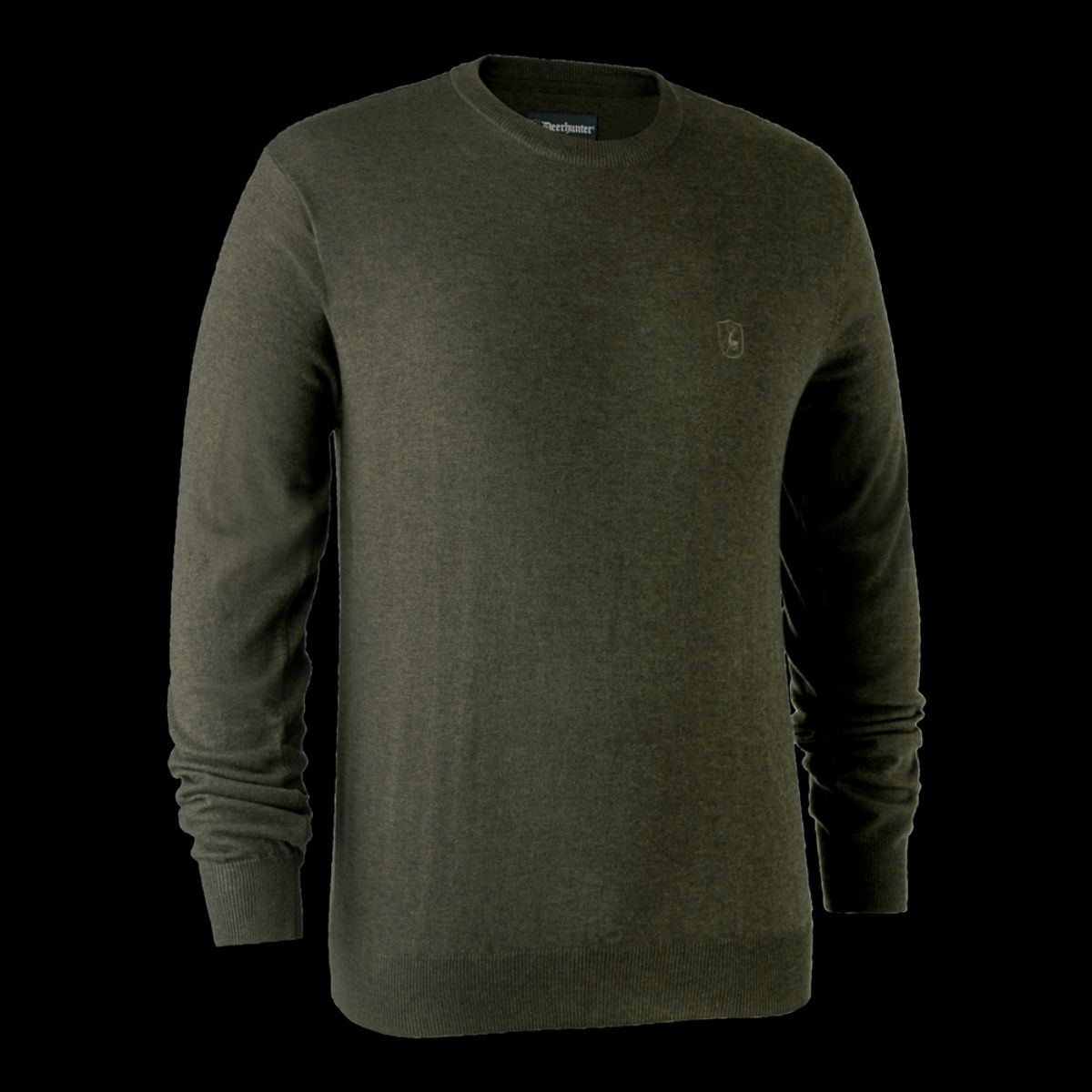 Deerhunter Kingston strik rund hals Green Melange - XL