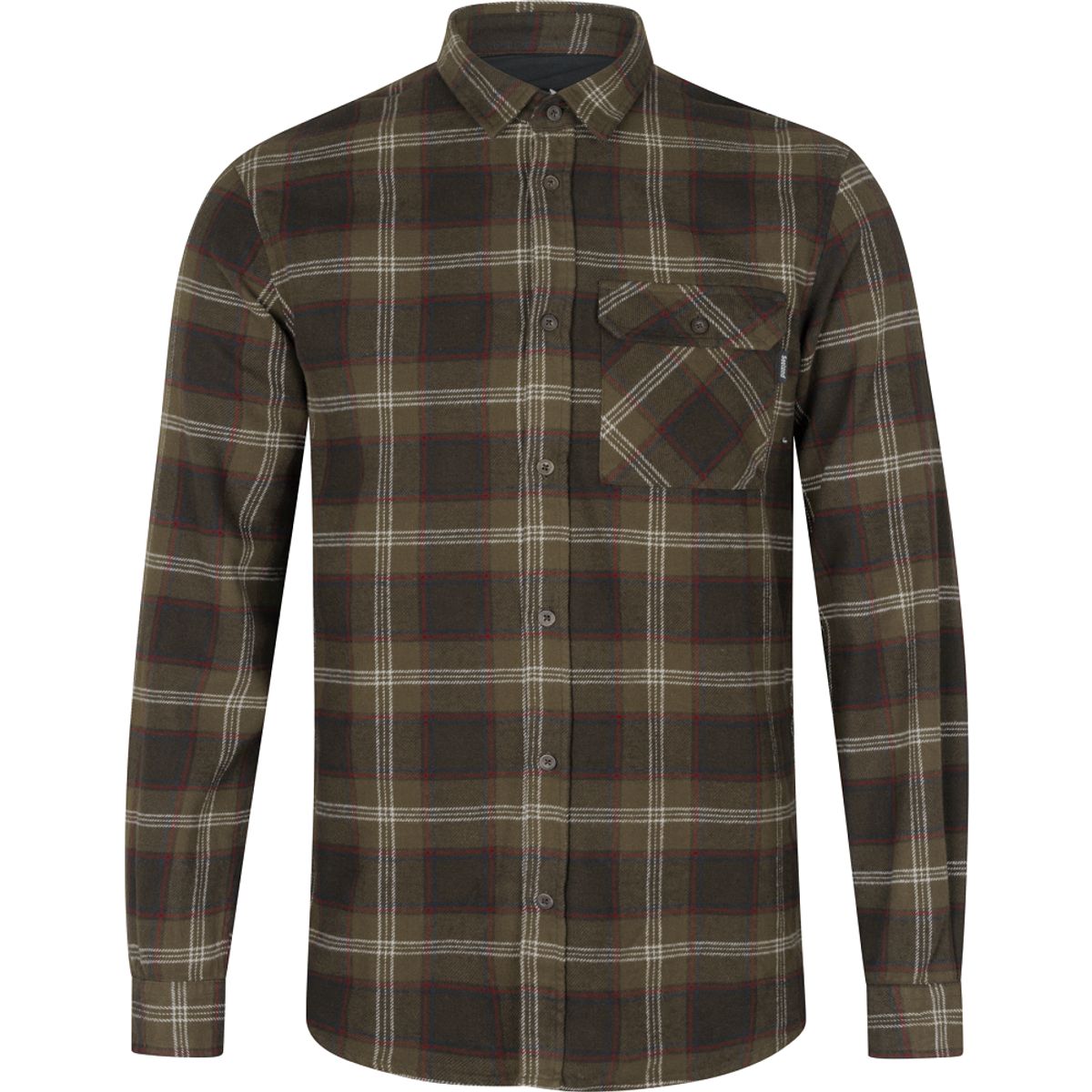 Seeland Glen flannel skjorte pine green check - S