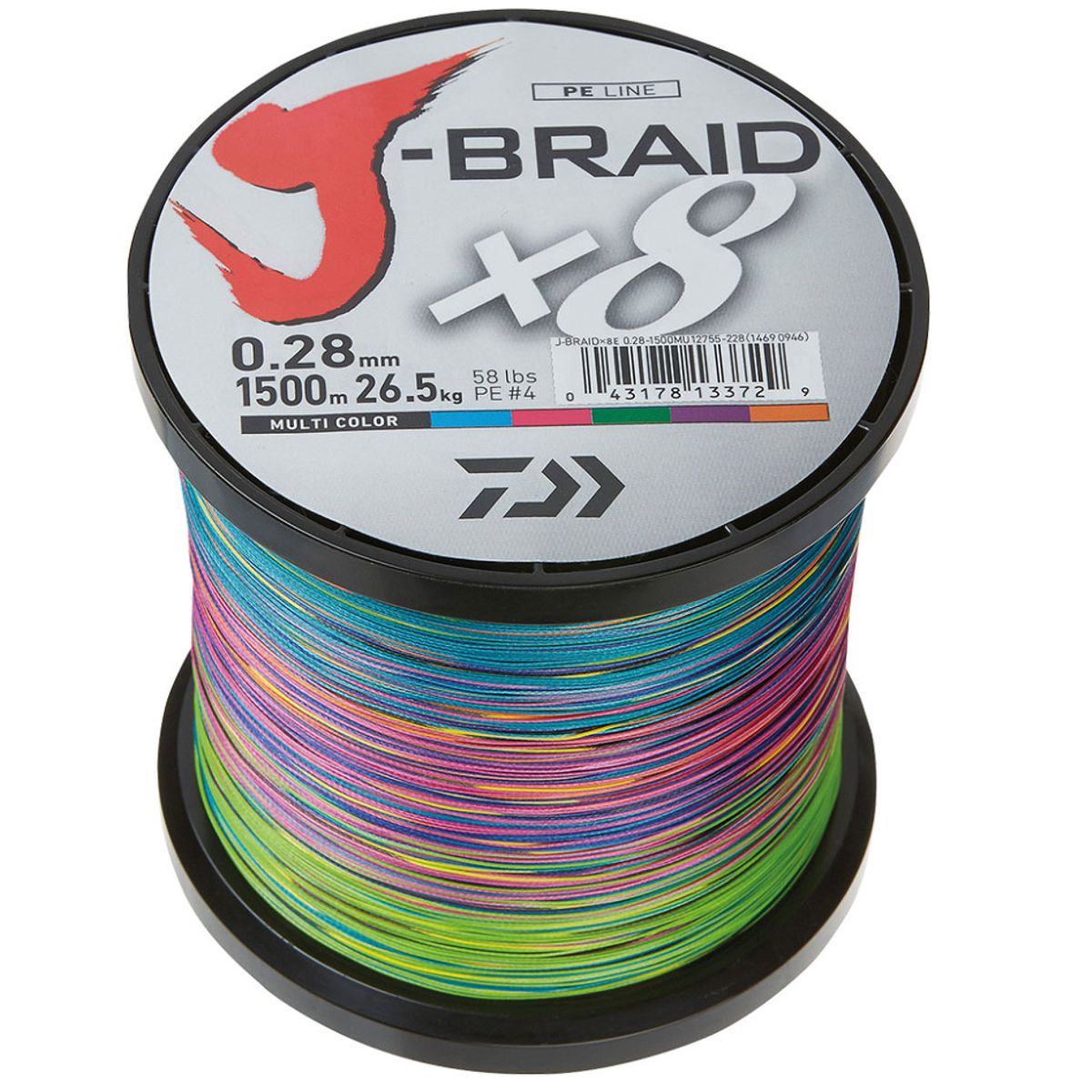 Daiwa J-Braid X8 Multicolor - Påspoling - 0.42mm