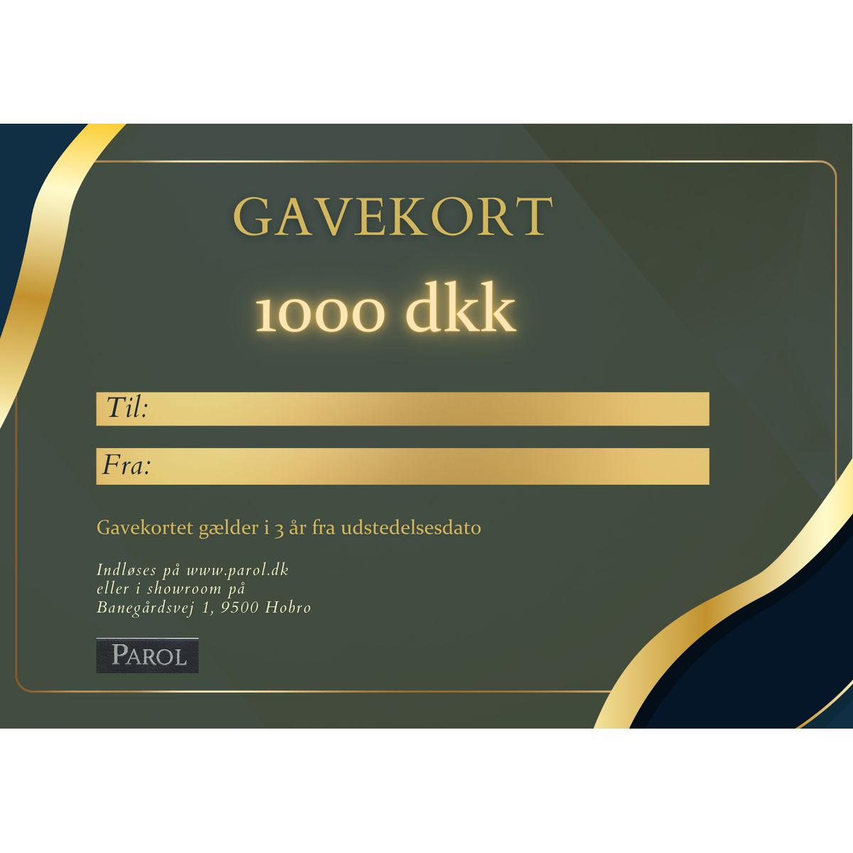 PAROL gavekort 1000 dkk