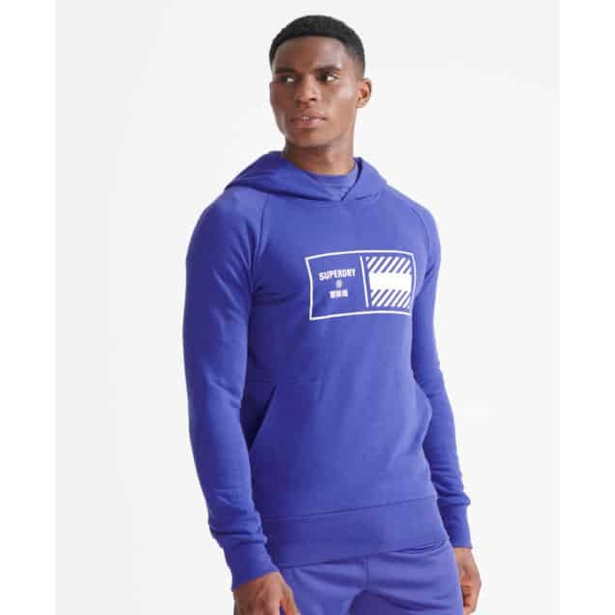 Mænds SuperDry Sport - Train Core Hoodie - Cobalt Blue M