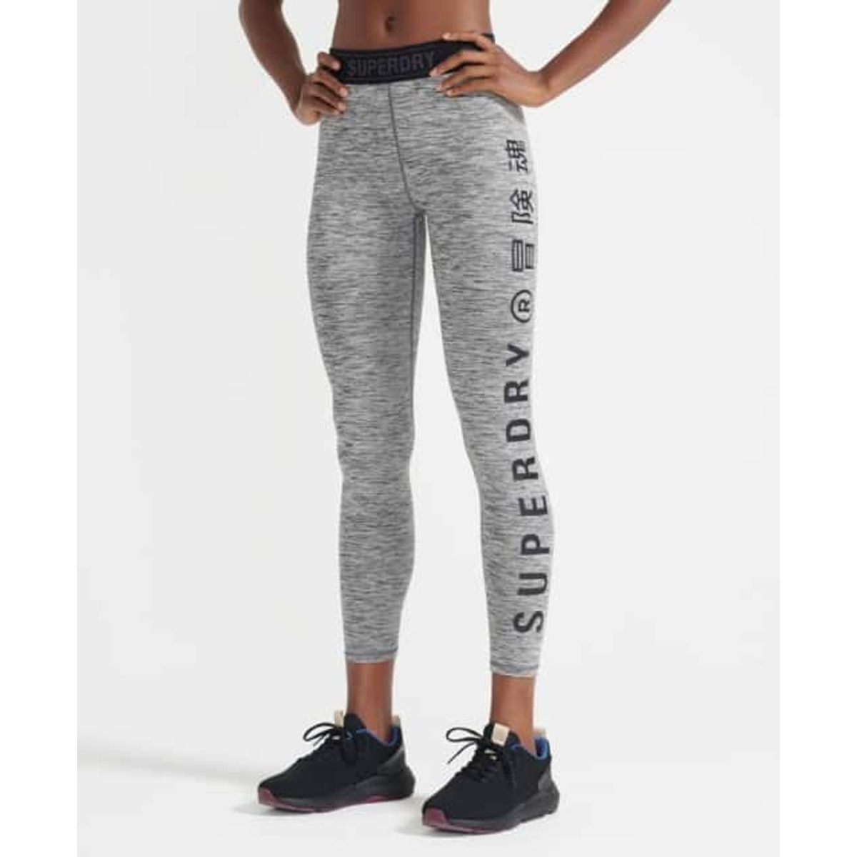 SuperDry Sport - Training Elastic Leggings - Grey Marl L