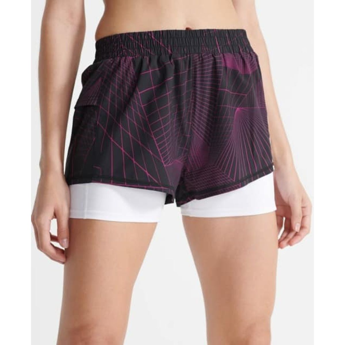 SuperDry Sport - 2-in-1 Running Double Layer Shorts - Black L