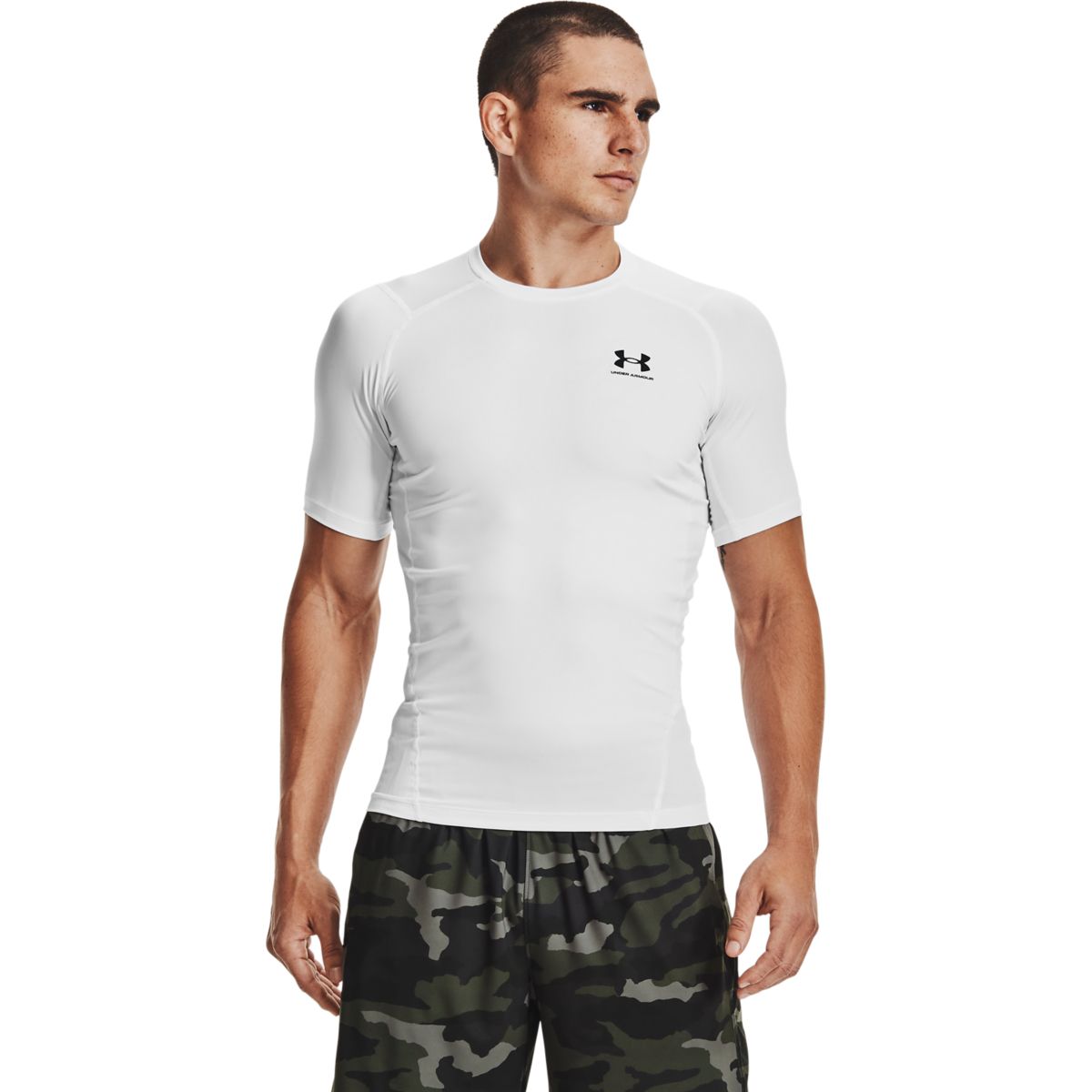 Mænds Under Armour - Compression SS T-shirt - White 3XL