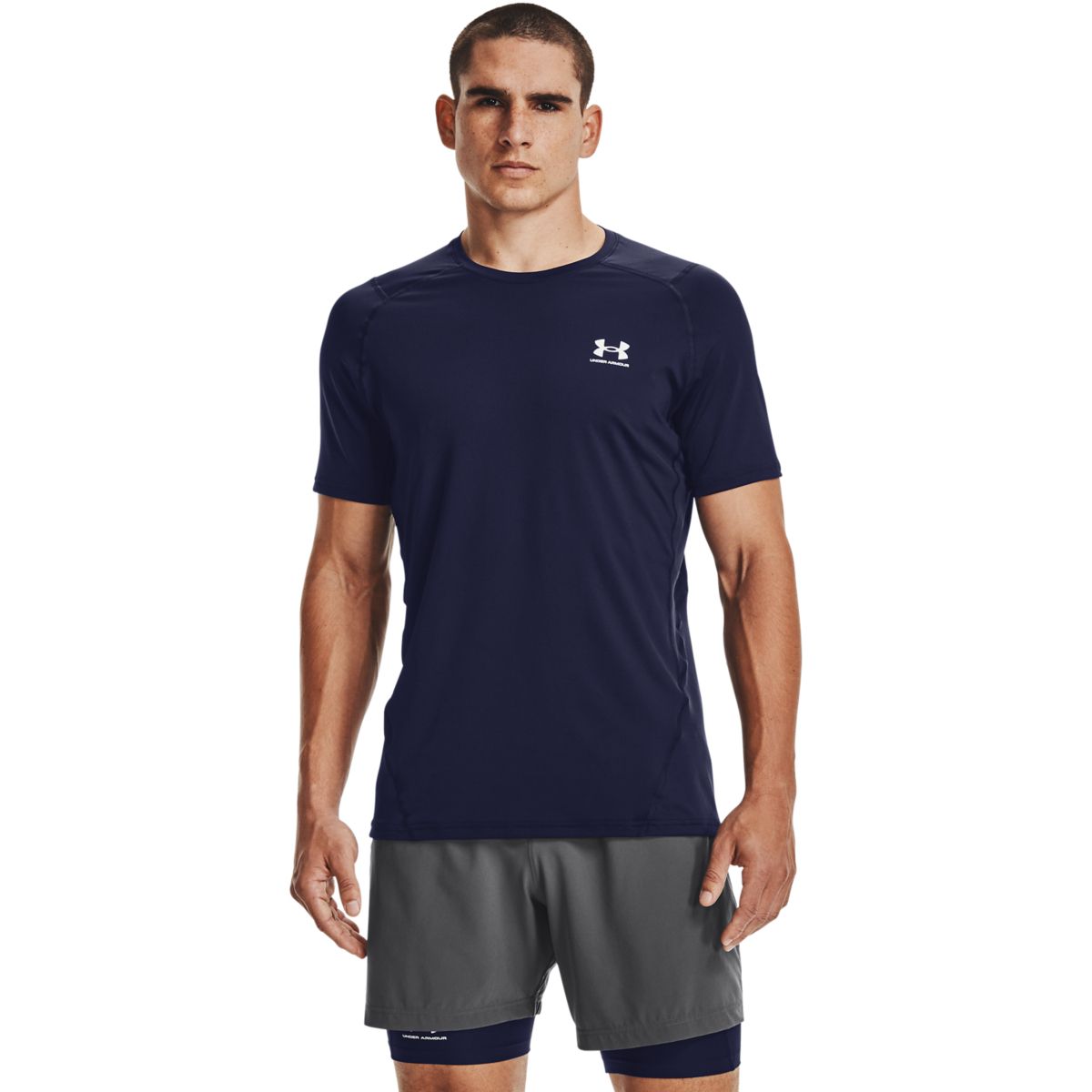 Under Armour Mænd - HeatGear Armour Fitted Shortsleeve - Midnight Navy Blue 3XL