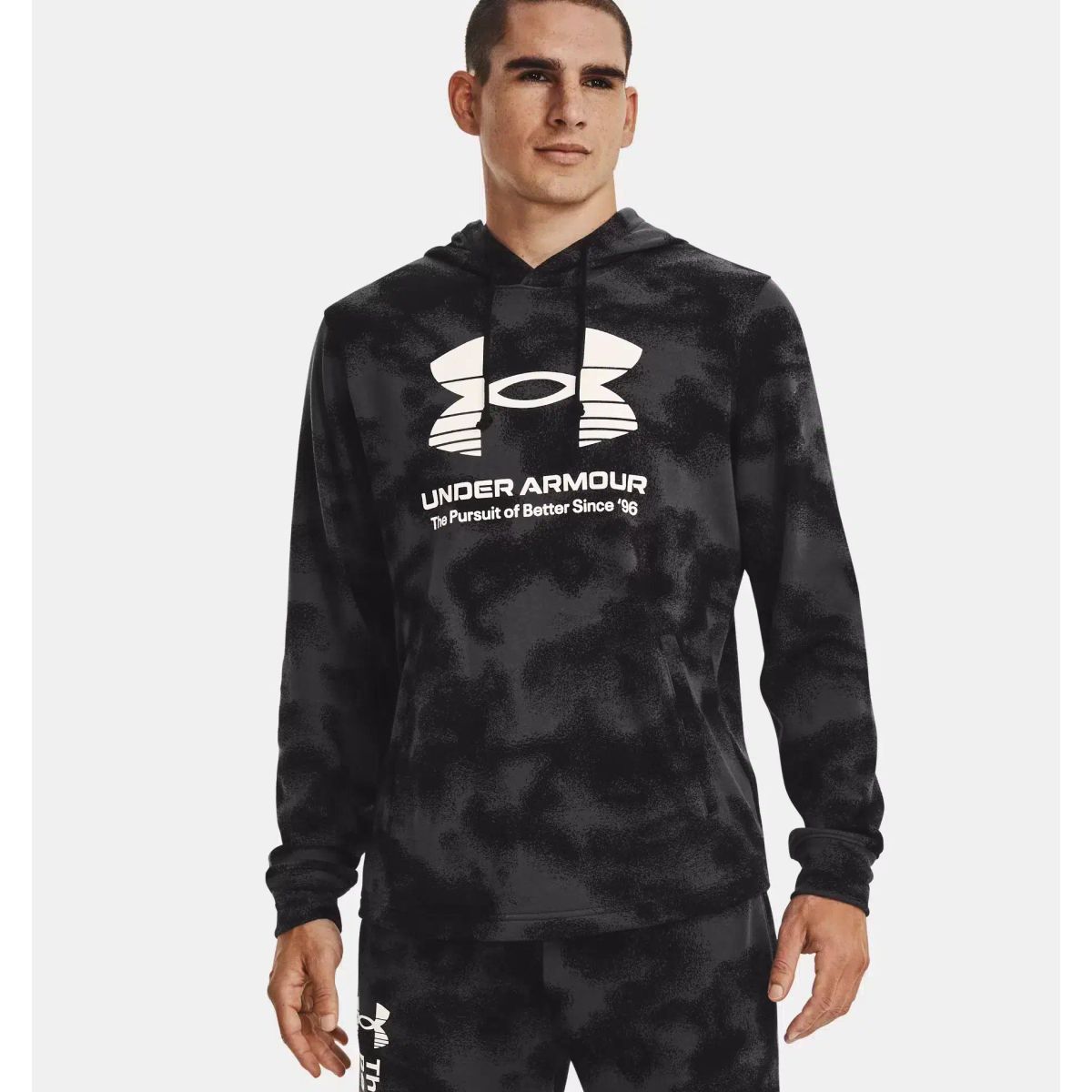 Mænds Under Armour - Rival Terry Hoodie - Black / Jet Gray M