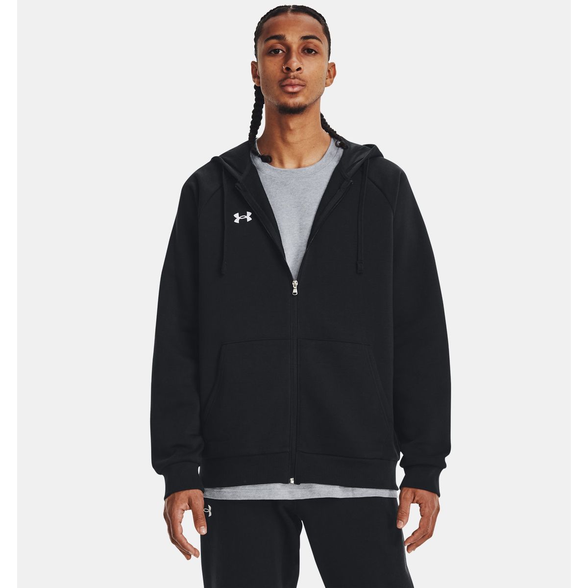 Under Armour Mænd - Rival Fleece Full-Zip Hoodie - Sort M