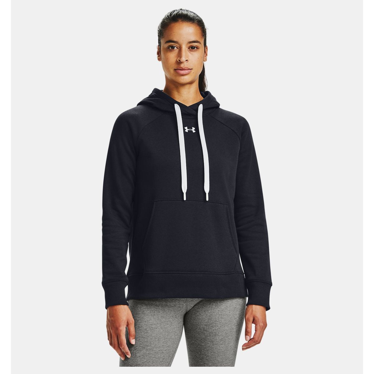 Under Armour Kvinder - Rival Fleece HB Hoodie - Black L