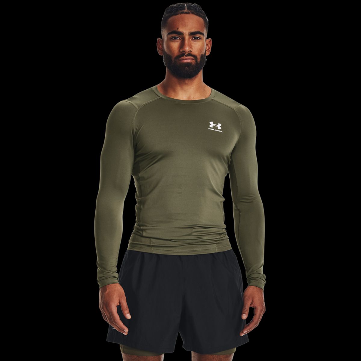 Mænds Under Armour - Compression LS T-shirt - Marine Green XXL