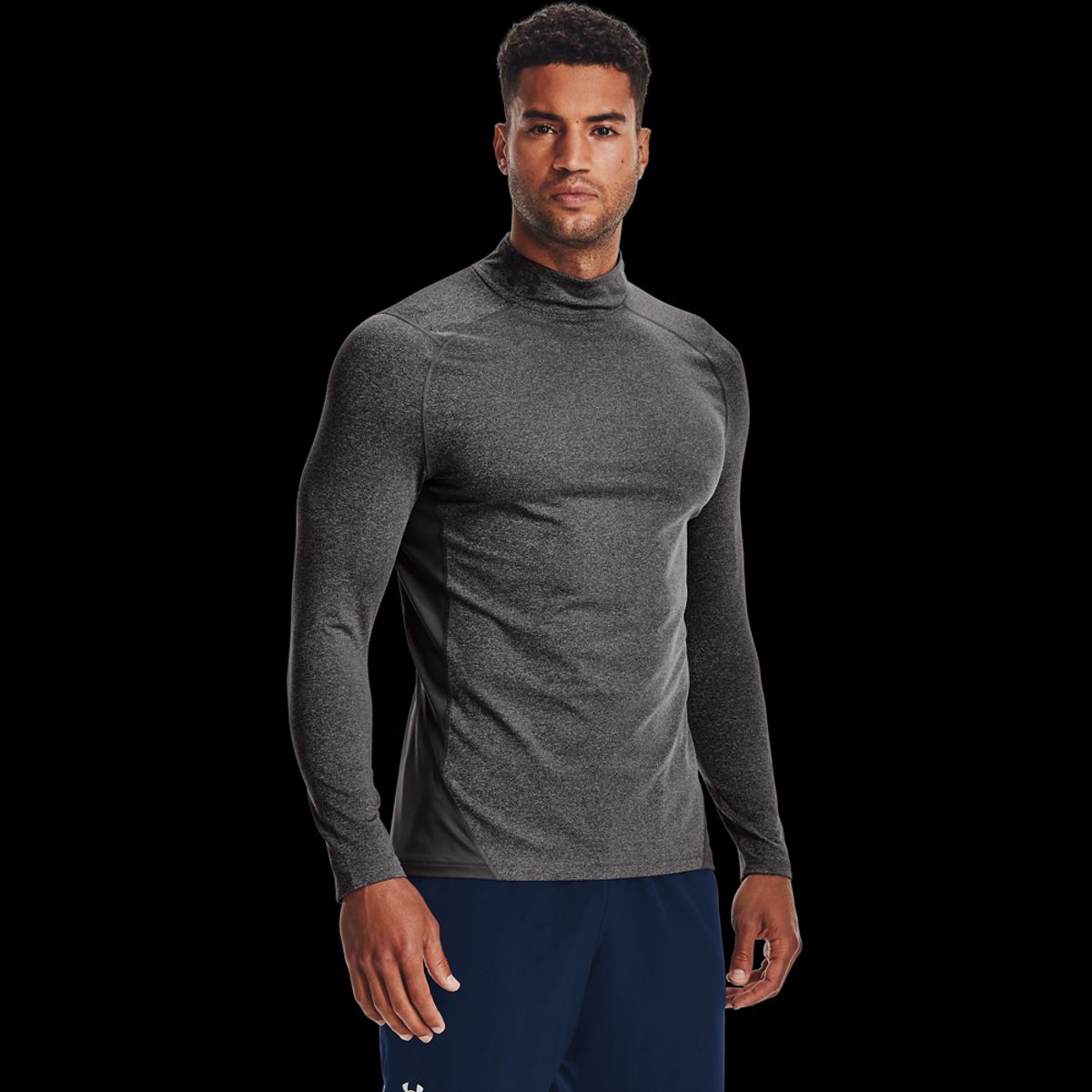 Under Armour Mænds - Coldgear Armour Fitted Mock - Charcoal Light Heather 3XL