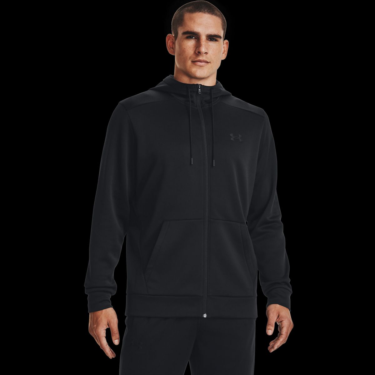 Under Armour Mænds - Armour Fleece Full-Zip Hoodie - Black XL