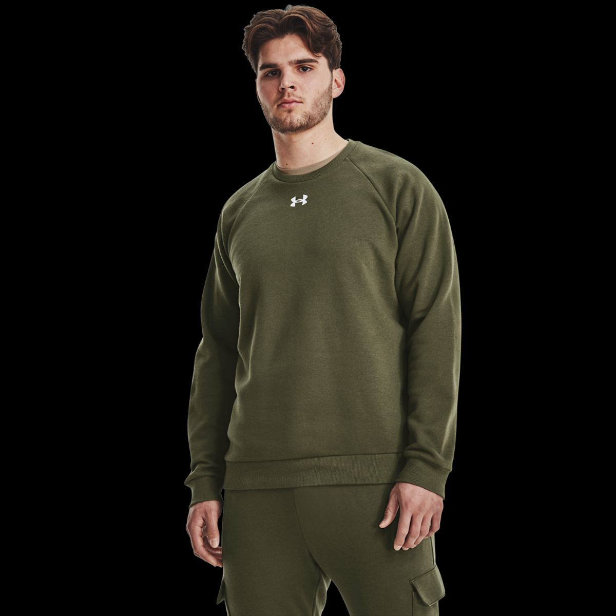 Under Armour Mænds - Rival Fleece Crew - Marine OD Green 3XL