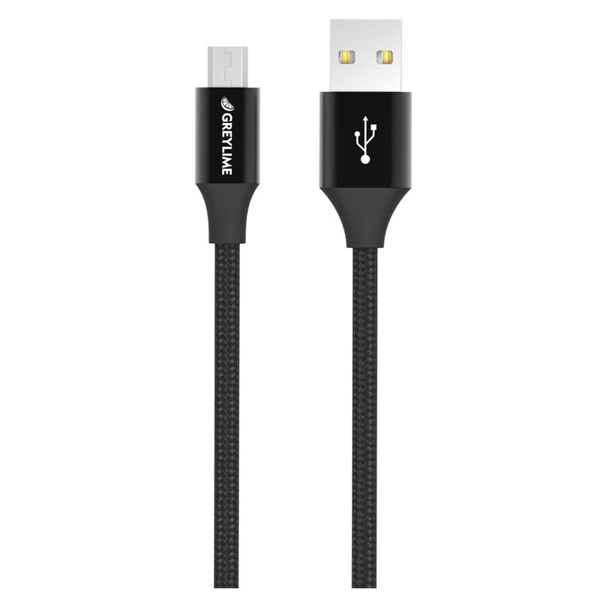 GreyLime Braided USB-A til Micro USB Kabel Sort 1 m