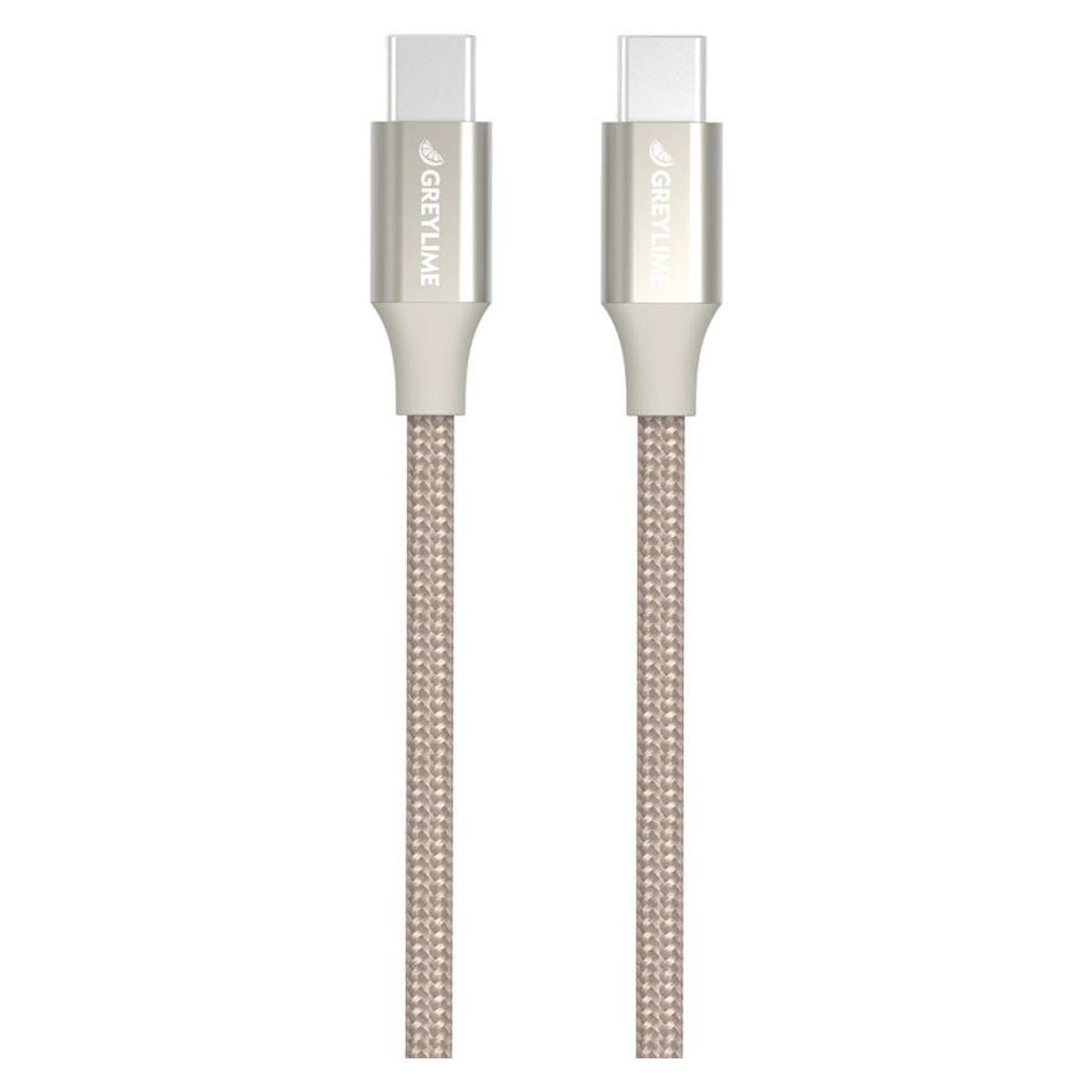 GreyLime Braided USB-C til USB-C 60W PD Kabel Beige 2 m