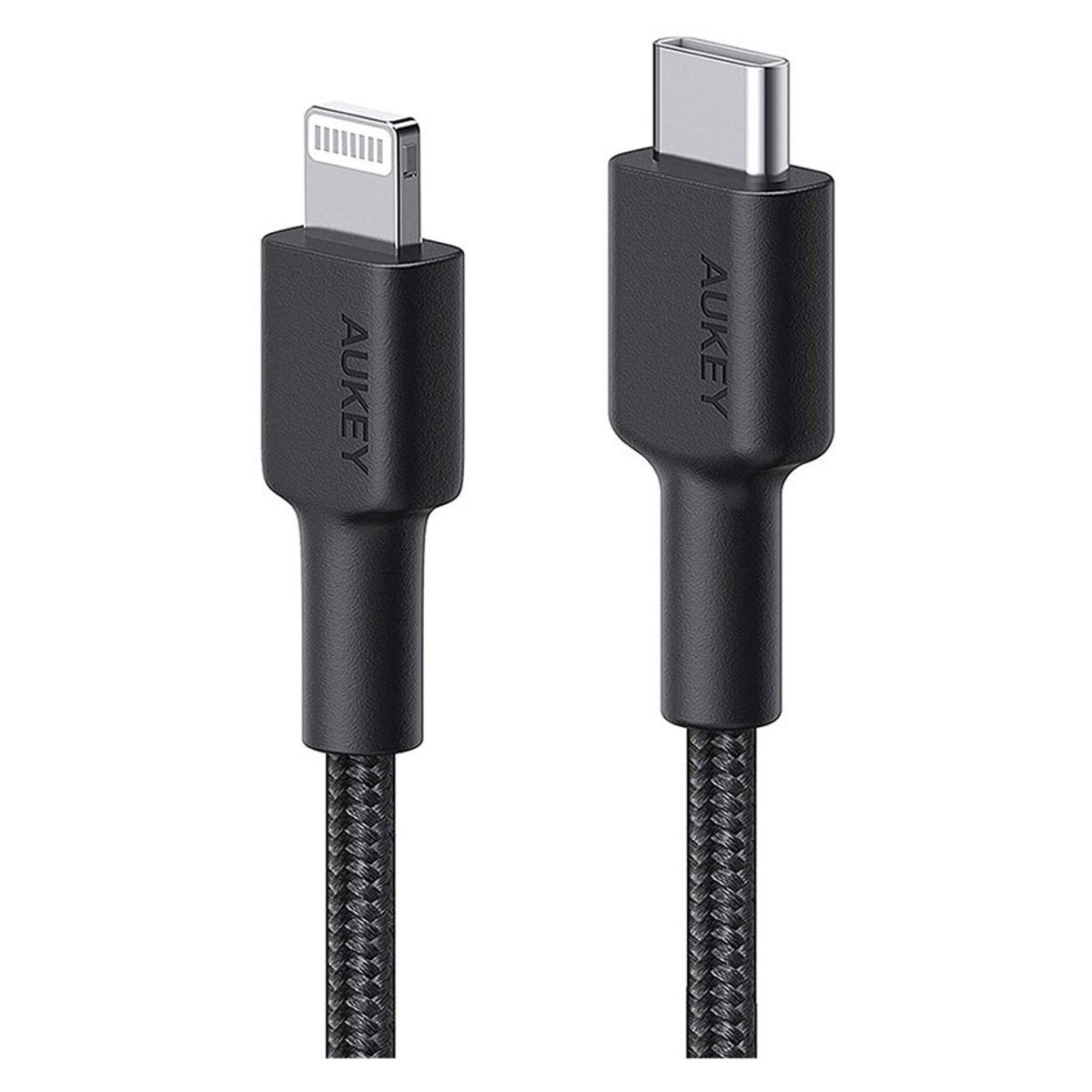 Aukey Braided Nylon, USB-C til MFi Lightning kabel 1,2m, sort