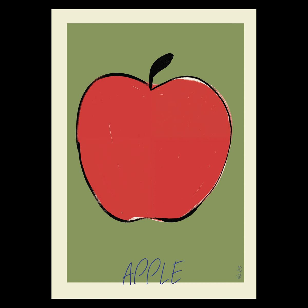 Apple No. 1 Plakat 35x50 cm (B3) / Hvid Egetræ