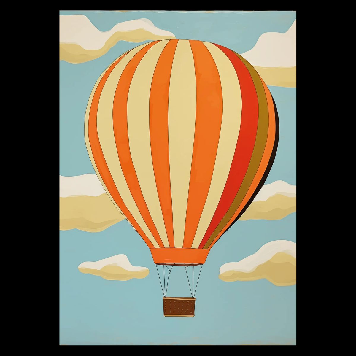 Ballonfart Plakat 30x42 cm (A3) / Mørk egetræ