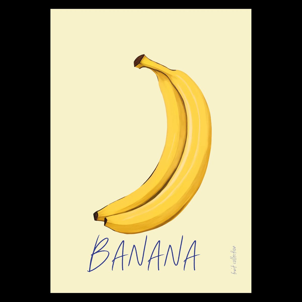 Banana No. 2 Plakat 30x42 cm (A3) / Hvid Egetræ