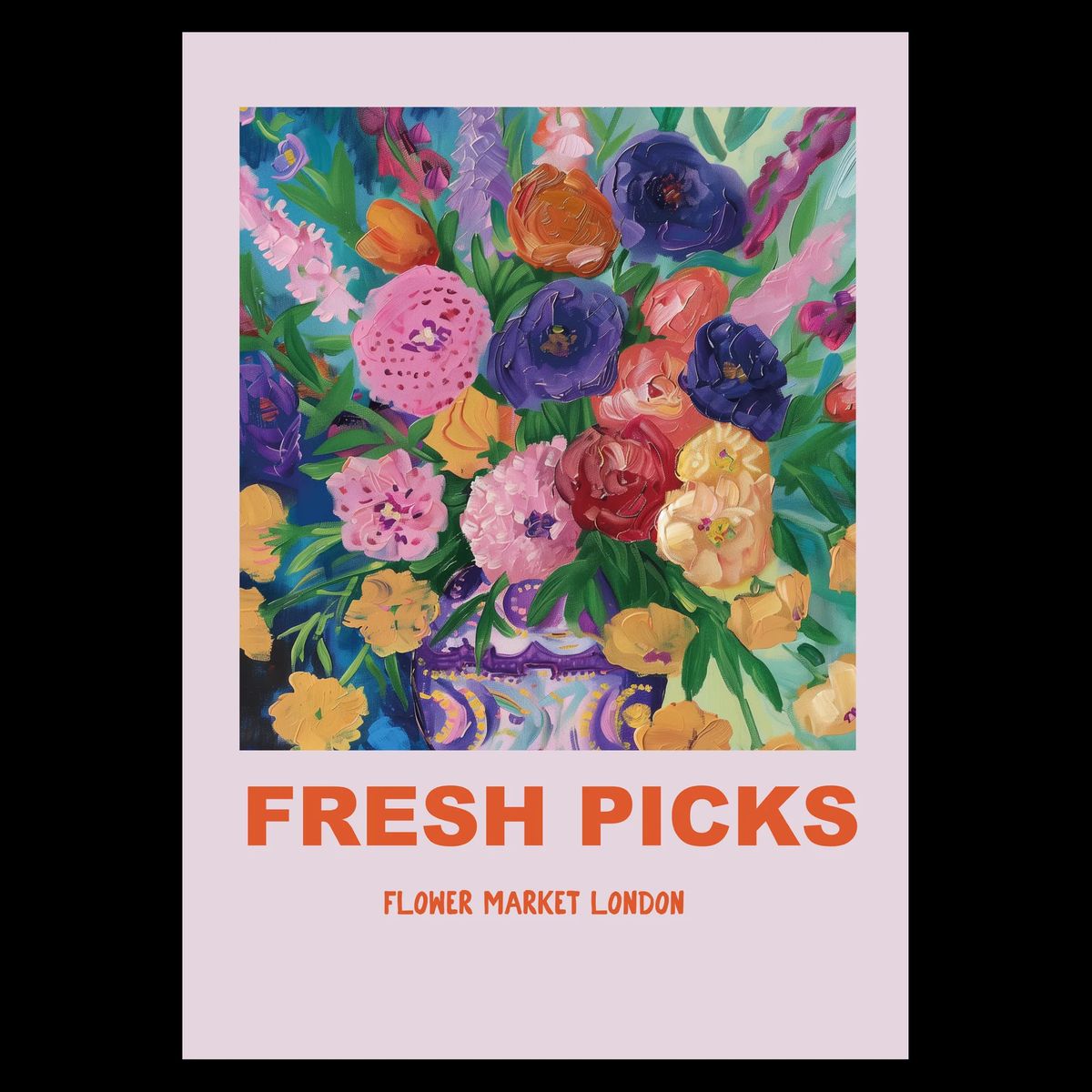 Fresh Picks - London Plakat 42x60 (A2) / Hvid Egetræ