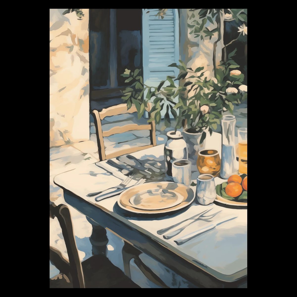 Garden Brunch Plakat 70x100 cm (B1) / Hvid Egetræ