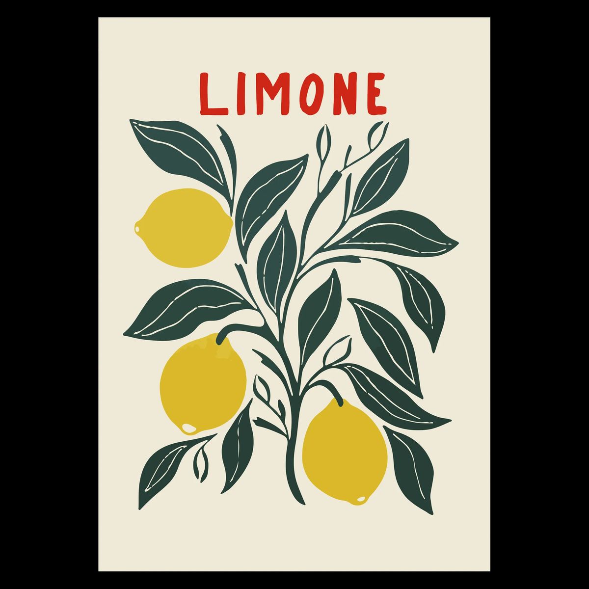 Limone Plakat 21x30 cm (A4) / Egetræ