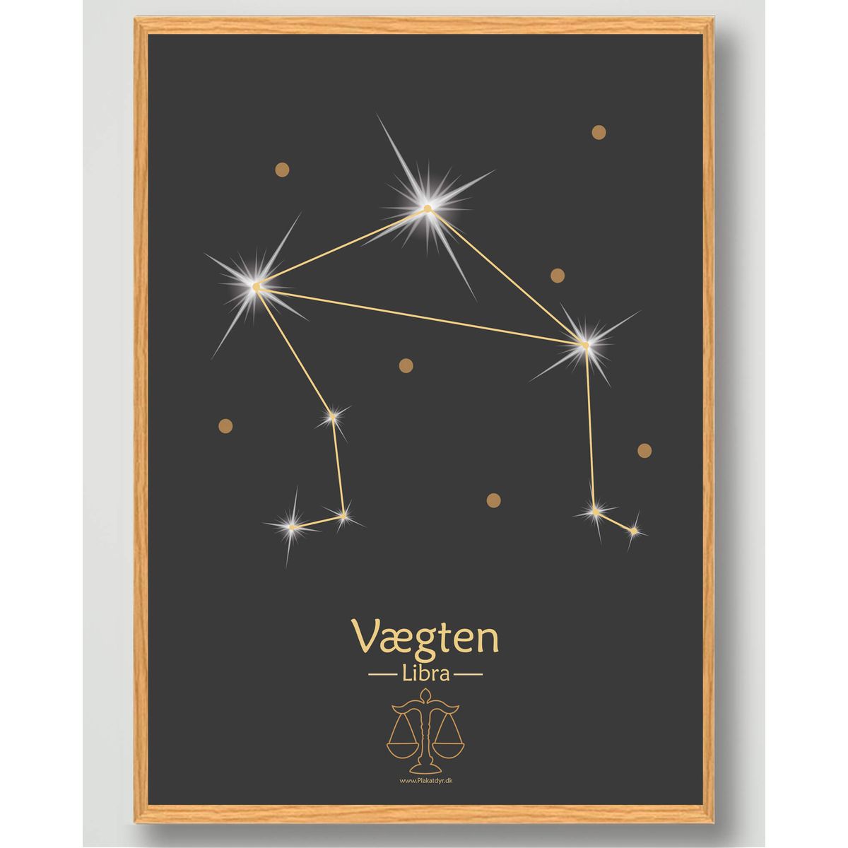 Stjernebillede vægten (sort) - plakat (Størrelse: L - 50x70cm (B2))