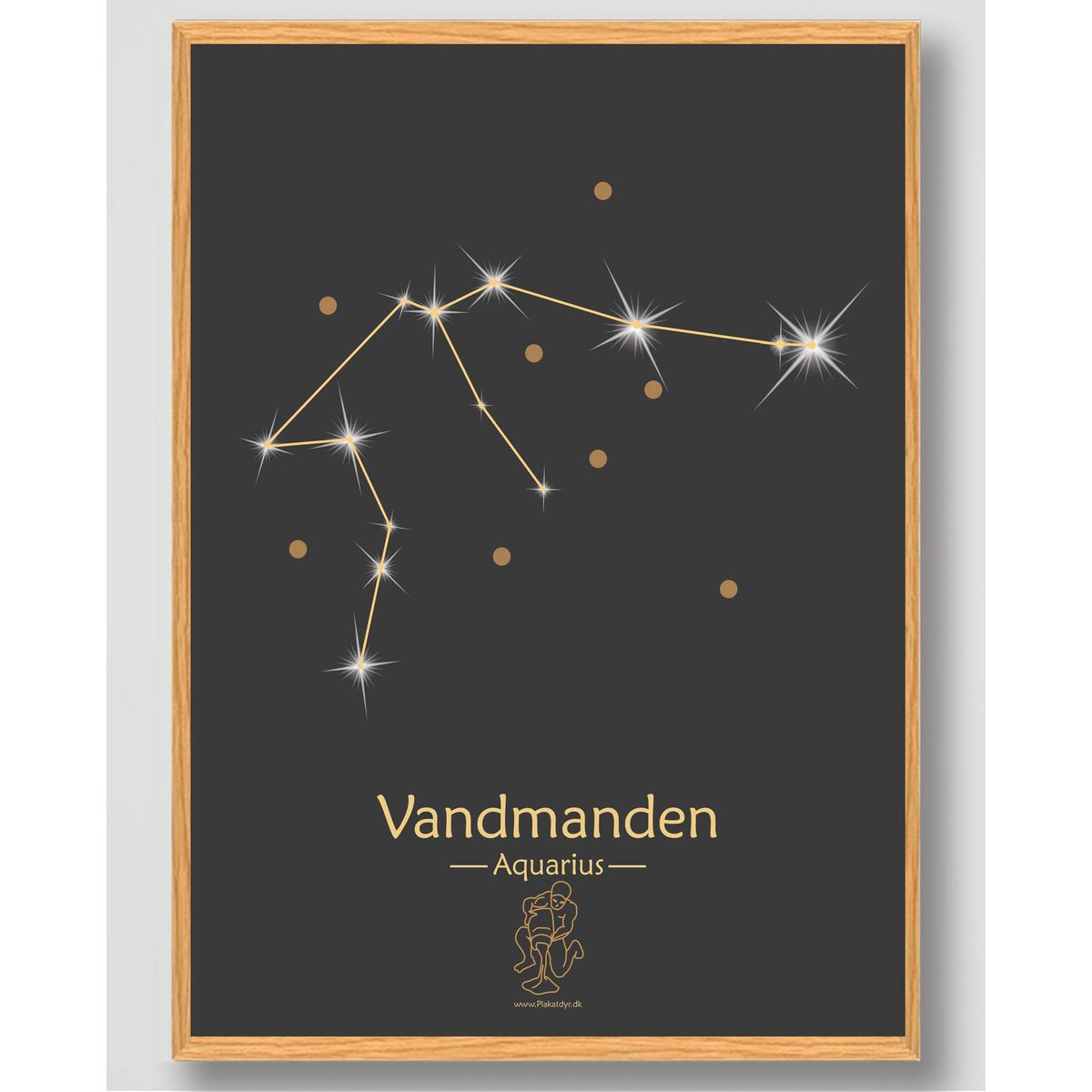 Stjernebillede vandmanden (sort) - plakat (Størrelse: L - 50x70cm (B2))