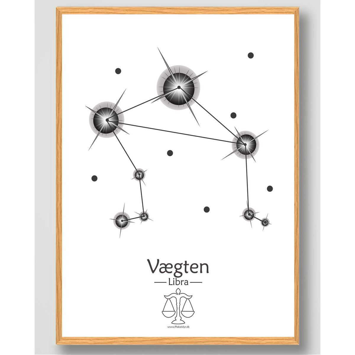 Stjernebillede vægten (hvid) - plakat (Størrelse: S - 21x29,7cm (A4))