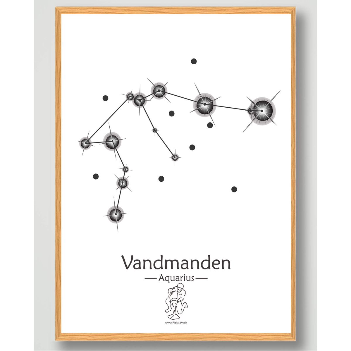 Stjernebillede vandmanden (hvid) - plakat (Størrelse: M - 30x40cm)