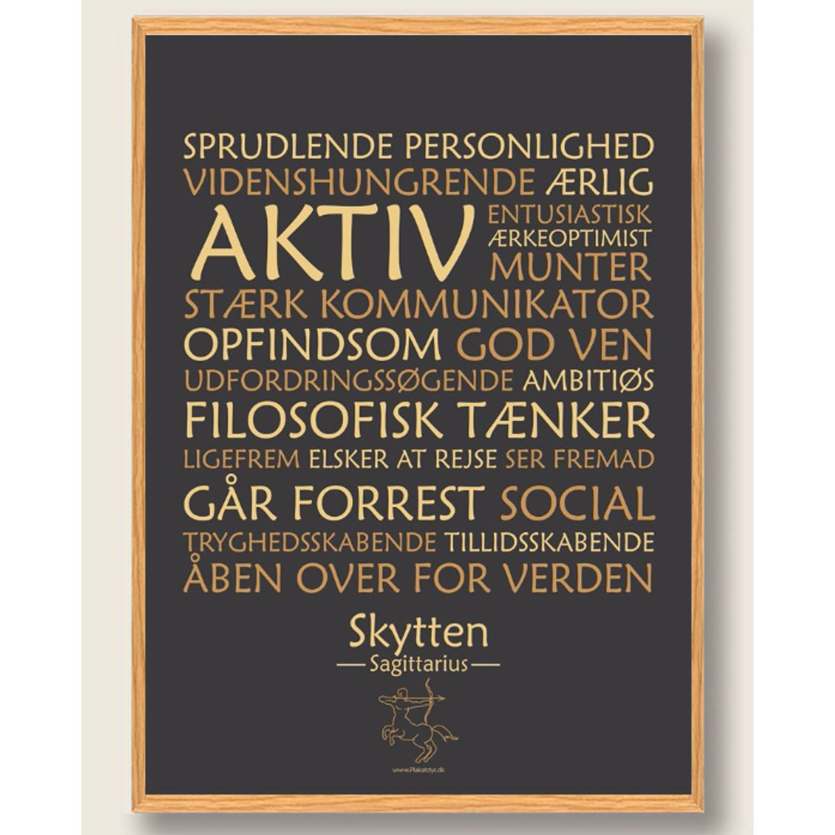 Stjernetegn skytten (sort) - plakat (Størrelse: L - 50x70cm (B2))