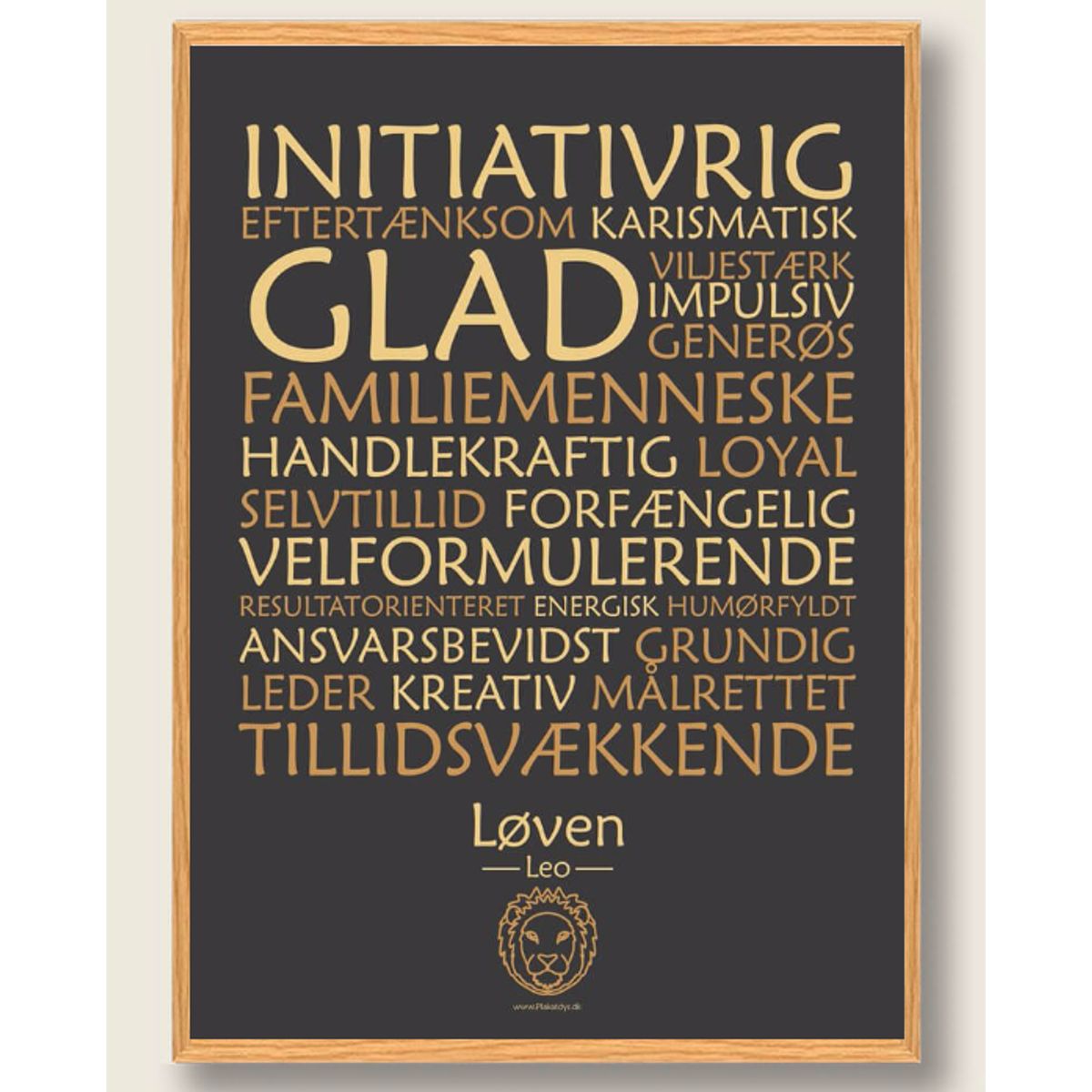 Stjernetegn løven (sort) - plakat (Størrelse: S - 21x29,7cm (A4))