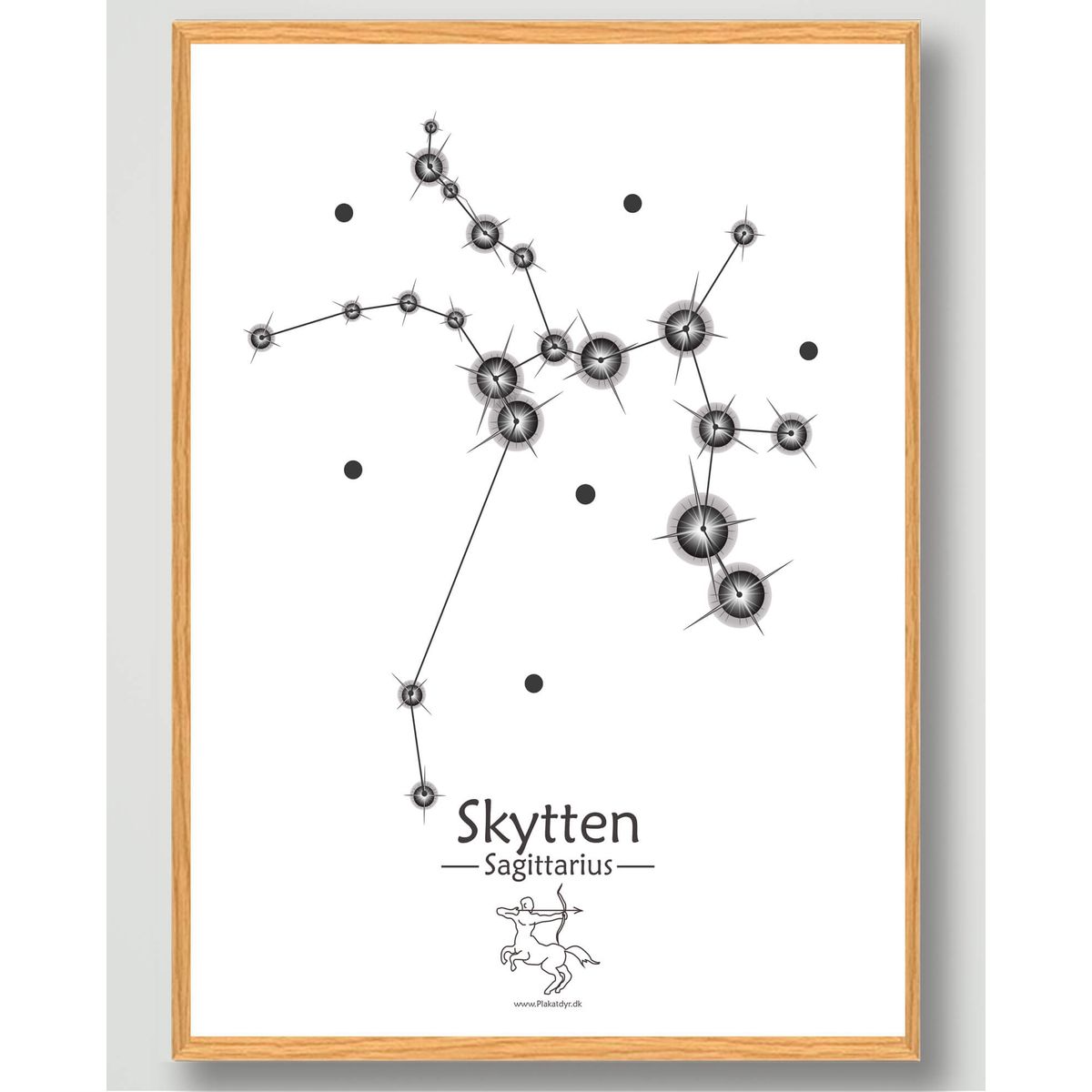 Stjernebillede skytten (hvid) - plakat (Størrelse: M - 30x40cm)