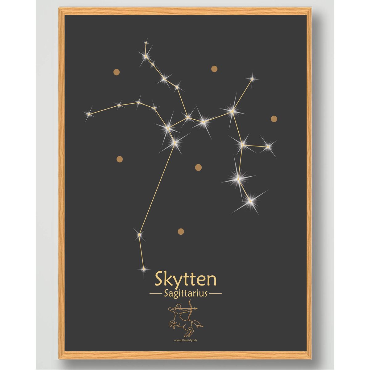 Stjernebillede skytten (sort) - plakat (Størrelse: S - 21x29,7cm (A4))