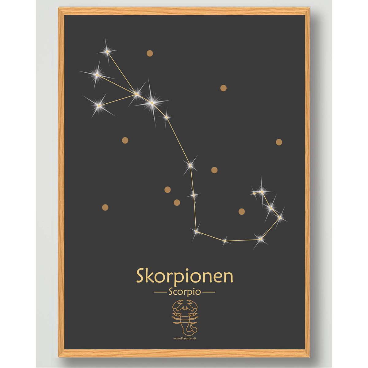 Stjernebillede skorpionen (sort) - plakat (Størrelse: S - 21x29,7cm (A4))