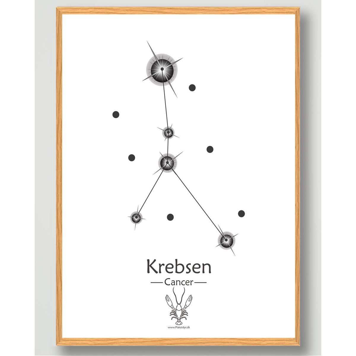 Stjernebillede krebsen (hvid) - plakat (Størrelse: L - 50x70cm (B2))