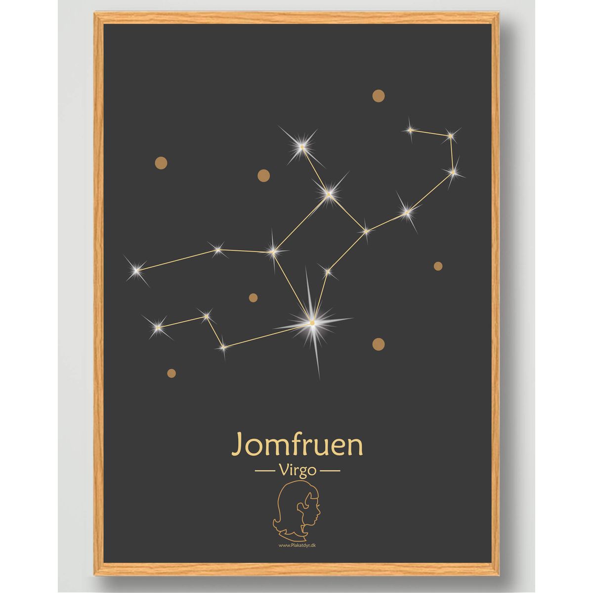 Stjernebillede jomfruen (sort) - plakat (Størrelse: M - 30x40cm)